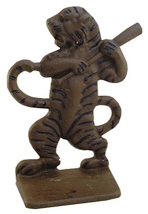 Vintage Style Cast Iron Doorstop Modeled After The ‘Batting Tiger’ Which Was Featured On The Figural End Caps At Tigers Stadium