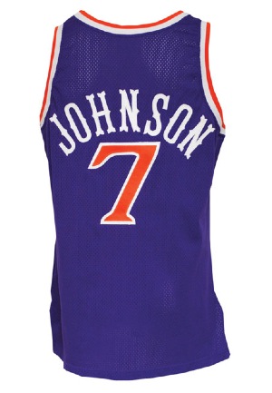 1990-91 Kevin Johnson Phoenix Suns Game-Used Road Uniform (2)(Equipment Manager LOA • BBHoF LOA)