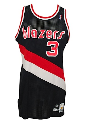 Lot of Cliff Robinson Portland Trailblazers Game-Used Road Jerseys with Worn Warm-Up Jacket (5)(Equipment Manager LOA)