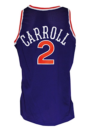 1992-93 Kevin Johnson Phoenix Suns Game-Used & Autographed Home Uniform & 1990-91 Joe Barry Carroll Phoenix Suns Game-Used Road Uniform (4)(JSA • Great Provenance)