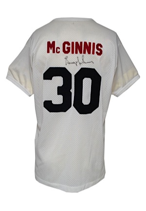 Circa 1970s George McGinnis Philadelphia 76ers Worn & Autographed Mesh Shooting Shirt (JSA • Sourced From McGinnis)