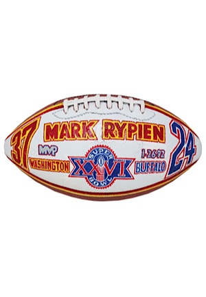 Mark Rypien Autographed Super Bowl XXVI Trophy Ball (JSA • Super Bowl MVP)