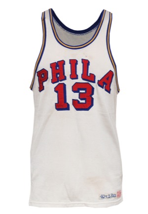 1961-62 Wilt Chamberlain Philadelphia Warriors Game-Used Home Durene Uniform (2)(Exceedingly Rare • 100-Point Single Game Performance Season • Fantastic Example)