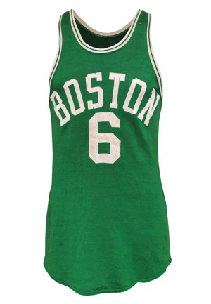 Early 1960s Bill Russell Boston Celtics Game-Used Road "BOSTON" Durene Jersey (Exceedingly Rare • Fantastic Example)