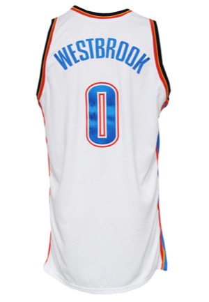2008-09 Russell Westbrook Rookie Oklahoma City Thunder Game-Used & Autographed Home Jersey (JSA • Rare)