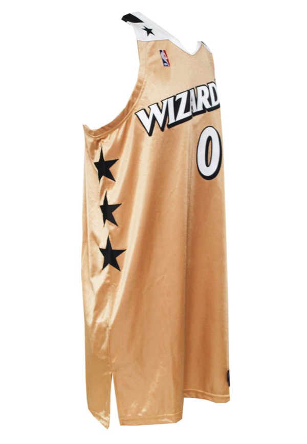 Adidas NBA Washington Wizards Gilbert Arenas Gold Basketball Jersey