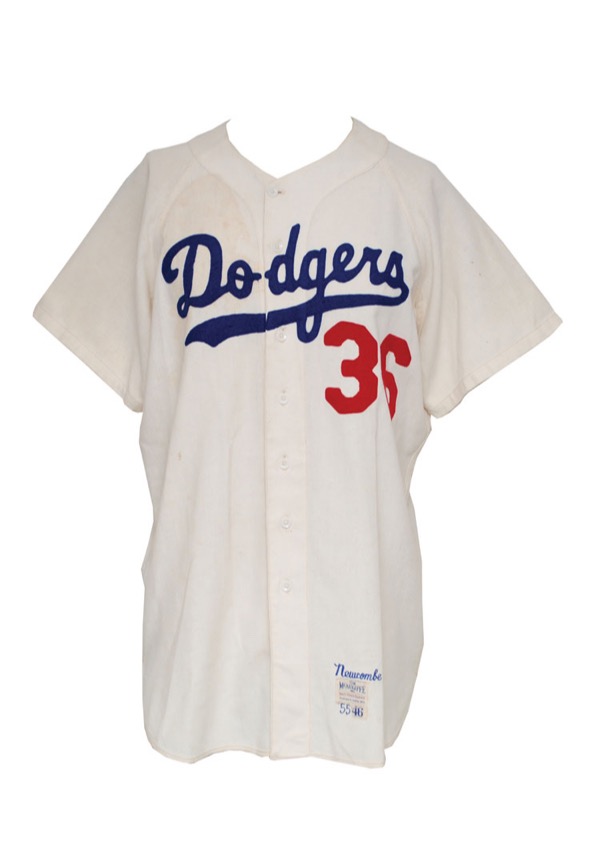 Brooklyn Dodgers Baseball Jersey NEWCOMBE White Jersey*Sign