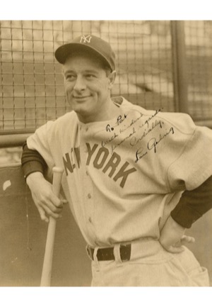 Lou "Eleanor" Gehrig Autographed Photo Inscribed to Teammate Pat Collins (JSA • Collins Family LOA)