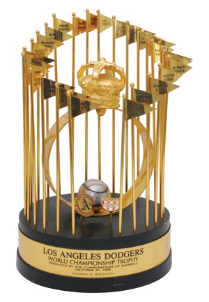 1988 Los Angeles Dodgers World Championship Trophy Presented to Team Photographer Andrew Bernstein (Family LOA)