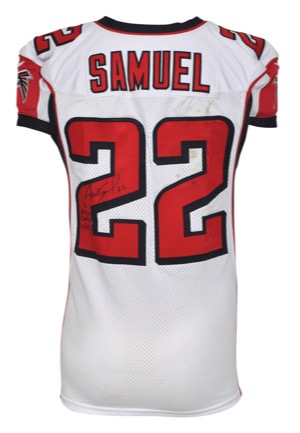 10/27/2013 Asante Samuel Atlanta Falcons Game-Used & Autographed Road Jersey (JSA • Samuel LOA)
