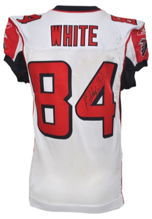 10/23/2011 Roddy White Atlanta Falcons Game-Used & Autographed Road Uniform (2) (JSA • White LOA • Unwashed)