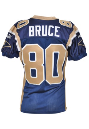 2000 Isaac Bruce St. Louis Rams Game-Used Home Jersey (Repair)