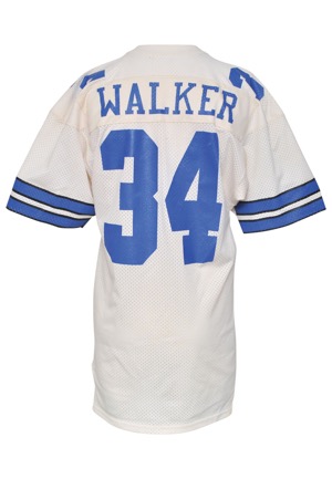 Circa 1987 Herschel Walker Dallas Cowboys Game-Used White Jersey (Repairs)