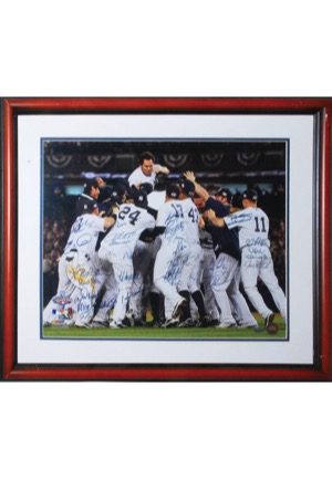 Framed 2009 New York Yankees Team-Signed Limited Edition Photo (JSA • MLB Hologram • Steiner • Championship Season)