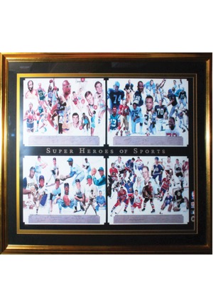 Framed "Super Heroes of Sports" Multi-Signed Limited Edition Lithograph (JSA • 68 HoFers)