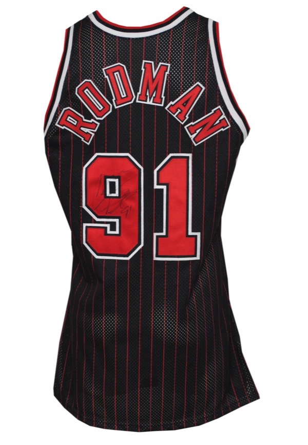 At Auction: Dennis Rodman Signed The Worm Jersey (JSA)