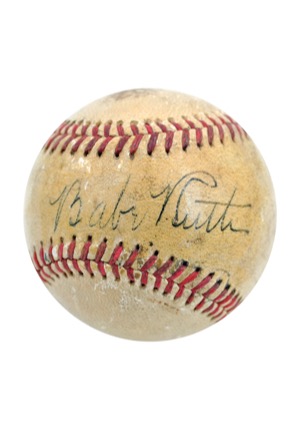 Babe Ruth Single-Signed Baseball (Full JSA)