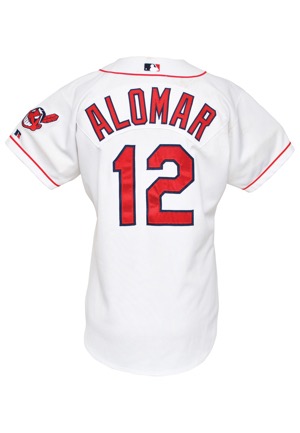 Circa 2000 Roberto Alomar Cleveland Indians Game-Used Home Jersey (Team Stamp • Unwashed • Pounded)