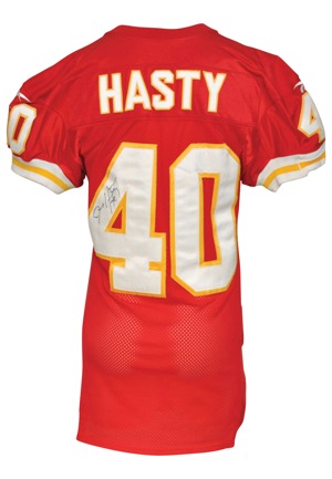 1970s Tom Condon & 1997 James Hasty Autod Kansas City Chiefs Game-Used Home Jerseys (2)(JSA) 