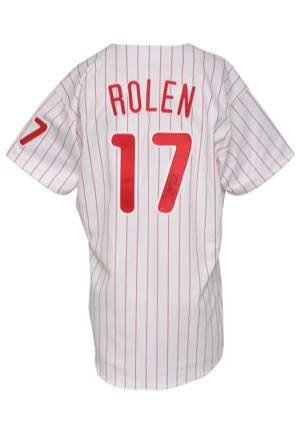 1998 Scott Rolen Philadelphia Phillies Game-Used & Autographed Home Jersey with Team-Issued Cleats (2)(JSA)