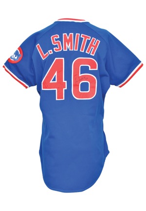 1987 Lee Smith Chicago Cubs Game-Used & Autographed Road Jersey (JSA)