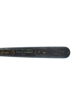 1941 New York Yankees World Champions Black Bat