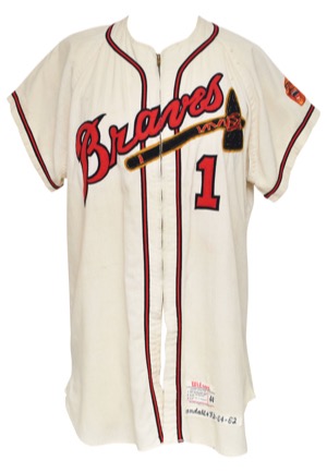 Early 1960s Del Crandall Milwaukee Braves Game-Used Home Flannel Jersey