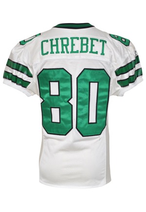 1997 Wayne Chrebet New York Jets Game-Used & Autographed Road Jersey (JSA • Originally Sourced From Chrebet)