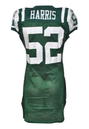 11/15/2009 David Harris New York Jets Game-Used Home Jersey (Jets COA • Photomatch • Unwashed • Repairs)