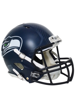 2013 Russell Wilson Seattle Seahawks Game-Used Helmet (Equipment Manager COA • Championship Season)