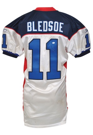 2004 Drew Bledsoe Buffalo Bills Game-Used & Autographed Road Jersey (JSA • Unwashed)