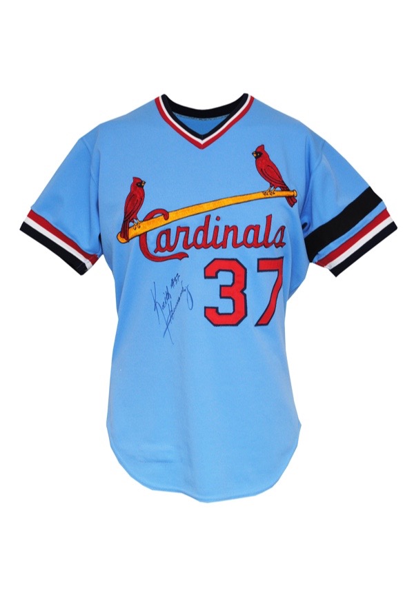 Lot Detail - 1982 Keith Hernandez St. Louis Cardinals Game-Used &  Autographed Road Jersey (JSA • Championship Season • Ken Boyer Memorial  Armband)