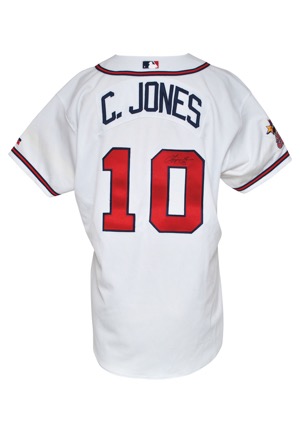 2000 Chipper Jones Atlanta Braves Game-Used & Autographed Home Jersey (JSA)