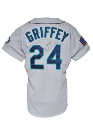 1994 Ken Griffey Jr. Seattle Mariners Record Breaking Game-Used & Autographed Road Jersey (JSA • Attributed to 6/17/1994 Quickest to 30 Home Runs)