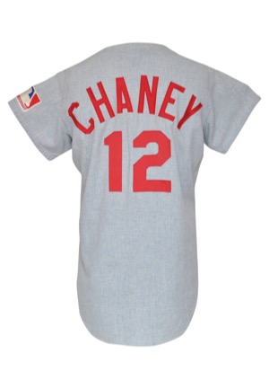 1969 Daryl Chaney Cincinnati Reds Game-Used & Autographed Road Flannel Jersey (JSA)