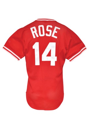1988 Pete Rose Cincinnati Reds Managers Worn Batting Practice Mesh Jersey (Sourced from Tommy Helms)