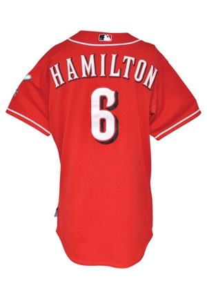 2014 Billy Hamilton Rookie Cincinnati Reds Game-Used Alternate Jersey (MLB Hologram • Photomatch • HOF 75 Years Patch)