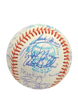 1976 New York Yankees Team-Signed Baseball with Munson (JSA • Bat Boy LOA)