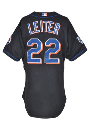 10/21/2000 Al Leiter New York Mets World Series Game-Used Black Alternate Jersey (Subway Series)