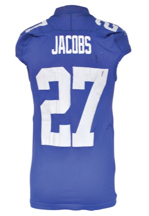2009 Brandon Jacobs New York Giants Game-Used Home Jersey (Repairs • Unwashed)