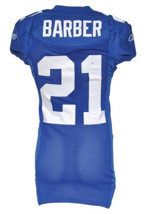 2003 Tiki Barber New York Giants Game-Used Home Jersey (Repairs • Unwashed)