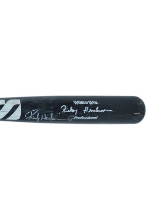 Rickey Henderson Game-Used & Autographed Bat (JSA • PSA/DNA GU8.5)