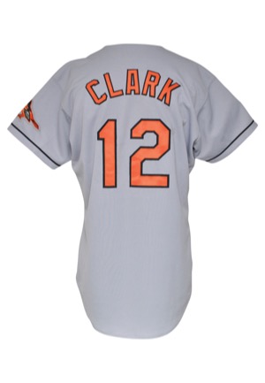 1999 Will Clark Baltimore Orioles Game-Used Road Jersey (Cal Ripken Sr. Memorial #7)