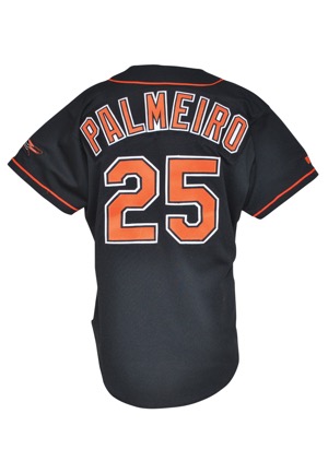 1995 Rafael Palmeiro Baltimore Orioles Game-Used Black Alternate Jersey
