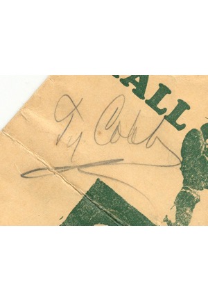 7/25/1955 Hall of Fame Game Official Scorecard Signed by Ty Cobb (JSA)