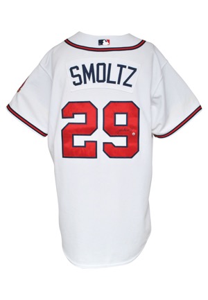 2006 John Smoltz Atlanta Braves Game-Used & Autographed Home Jersey (JSA • MLB Hologram)