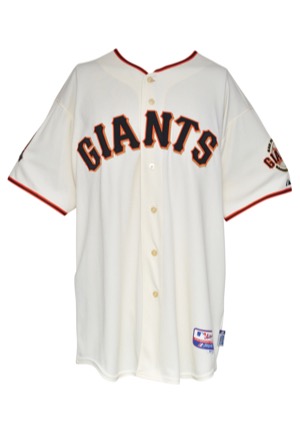 2008 Omar Vizquel San Francisco Giants Game-Used & Autographed Home Jersey (JSA)