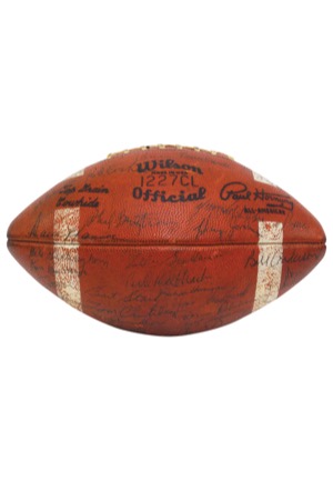 1966 Green Bay Packers Team-Signed Football with Lombardi (JSA • Championship Season • 9 HoFers)