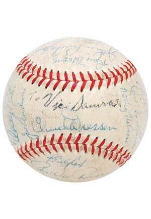 1952 Brooklyn Dodgers Team-Signed Baseball with Jackie Robinson (JSA)