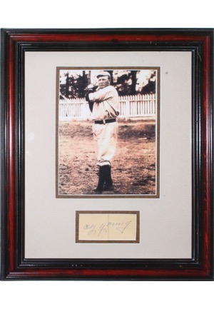 Framed Cy Young Autographed Postcard (JSA)